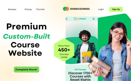 CUSTOM-BUILT STORE + 12 COURSES WITH RESELL RIGHTS