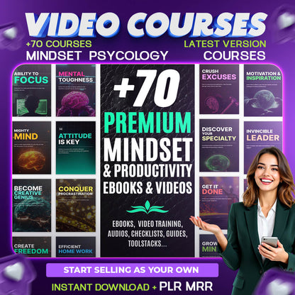 70+ Video Courses with Resell Rights