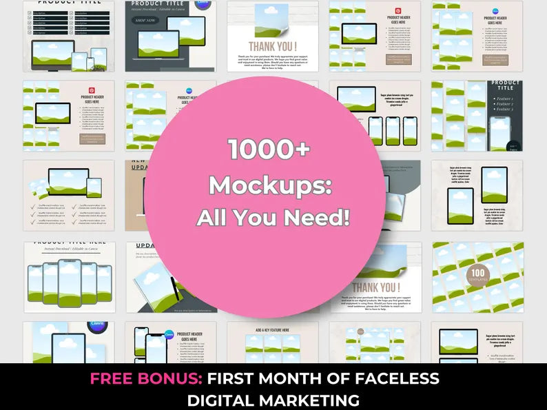 1000+ Mockups Templates for Product Listings & Courses