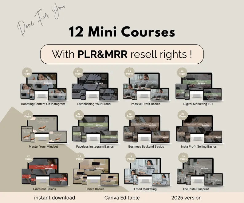 12 Mini Courses with Resell Rights