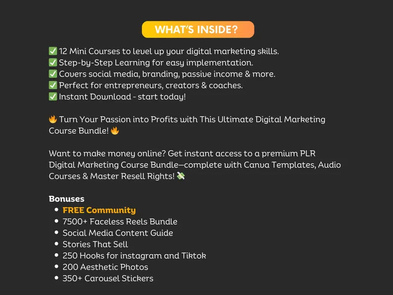 12 Mini Courses with Resell Rights
